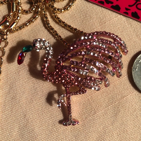 NWT Betsey Johnson Flamingo Necklace - Picture 7 of 11